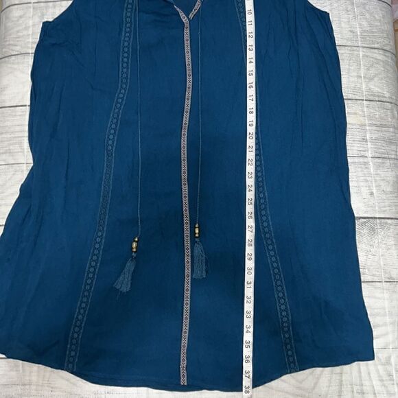 NEW Perch by Blu Pepper Bohemian Boho Shift Dress Sleeveless Tassels sz 3X - Picture 6 of 8